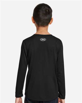 Photo de Youth Tech™ Équipe T-Shirt à Manches Longues - Under Armour - Black/ White - vue 4
