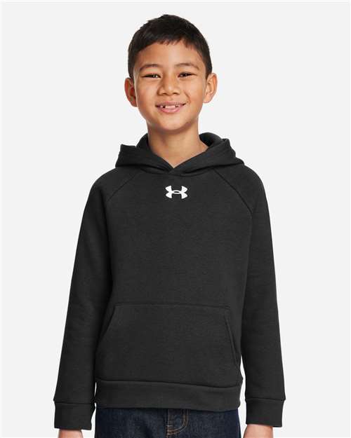 Photo of Youth Rival Fleece Hooded Sweatshirt - Under Armour - Black/ White - view 6