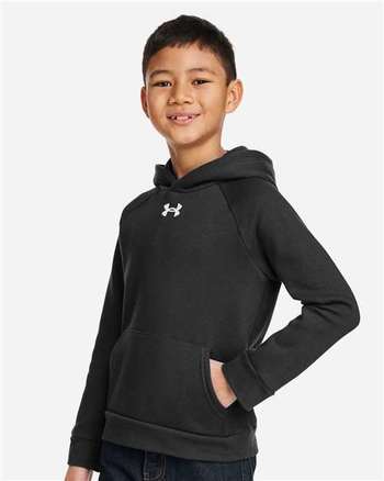 Photo de Sweat à capuche en molleton Rival pour jeunes - Under Armour - Black/ White - vue 5