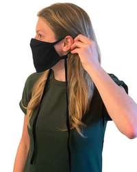 Photo of 100% Cotton Antimicrobial Triple Layer Adjustable Mask - M&O - Black - view 3