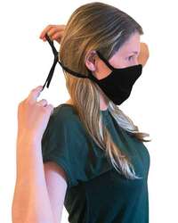 Photo of 100% Cotton Antimicrobial Triple Layer Adjustable Mask - M&O - Black - view 1
