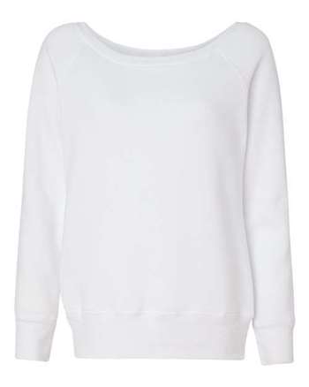 Photo de Sweatshirt à large encolure en molleton éponge pour femmes - BELLA + CANVAS - Solid White Triblend - vue 3