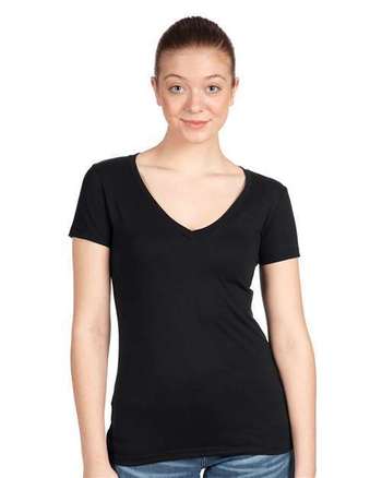 Photo de T-shirt idéal pour femmes à col en V - Next Level - Noir - vue 4