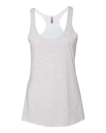 Photo of Women’s Triblend Racerback Tank - Next Level - Heather White - view 3
