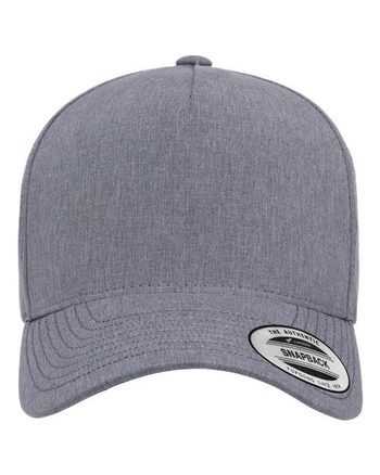 Photo of Five-Panel Snapback with Perforated Cap - YP Classics - Heather Grey - view 3