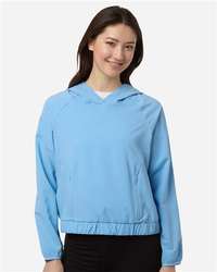 Photo of Women's UltraUVP Shoreline Long Sleeve Hooded Pullover - CORE365 - Columbia Blue - view 6