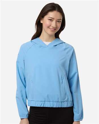Photo of Women's UltraUVP Shoreline Long Sleeve Hooded Pullover - CORE365 - Columbia Blue - view 6