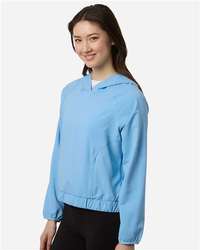 Photo of Women's UltraUVP Shoreline Long Sleeve Hooded Pullover - CORE365 - Columbia Blue - view 5