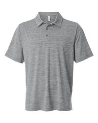 Photo of Men's Relay Heathered Stripe Polo - Team 365 - Black Heather/ White - view 3