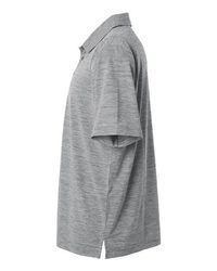 Photo de Polo homme à rayures chinées - Team 365 - Noir Chiné/ Blanc - vue 1