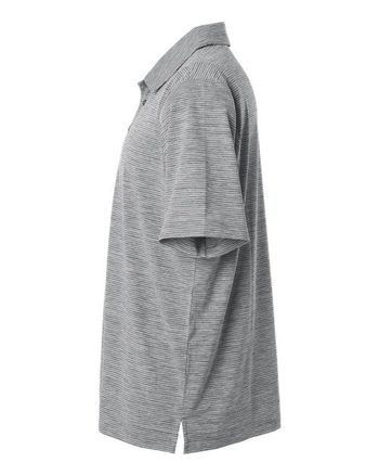 Photo de Polo homme à rayures chinées - Team 365 - Noir Chiné/ Blanc - vue 1